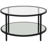 Beliani - table à café moderne ronde noire à plateau en verre ø 70 cm cadre en acier birney Beliani - table à café moderne ronde noire à plateau en verre ø 70 cm cadre en acier birney