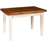 Biscottini - table de campagne à rallonge en bois de tilleul massif, structure blanche, plateau en noyer ... Biscottini - table de campagne à rallonge en bois de tilleul massif, structure blanche, plateau en noyer ...