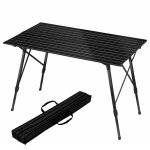 Woltu - table de camping pliable en aluminium, 120x68, 5cm, table pliante rglable en hauteur, table ...