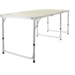 Table de camping pliante, 1800 x 600 x 700 mm, table portable blanche en mdf / alu, réglable en hauteur ... Table de camping pliante, 1800 x 600 x 700 mm, table portable blanche en mdf / alu, réglable en hauteur ...