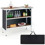 Table de camping pliante pour pique - nique avec rangement, table portable l�g�re en aluminium avec sac ...
