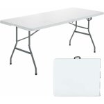 Table de camping table pliante transportable en plastique et acier robuste table de jardin 180 x 73 x ...