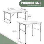 Table de camping portable et pliable, 2. 6ft petite, l�g�re et r�glable en hauteur