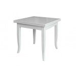 Toscohome - table carre blanche  rallonge 90x90 cm - verona