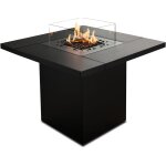 Table carre - chemine  gaz d'extrieur et table de jardin en un seul appareil - compartiment intrieur ...