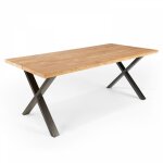 Oviala - table en chêne rectangulaire avec piètement croisé, inga - 200 x 95 x 75 cm Oviala - table en chêne rectangulaire avec piètement croisé, inga - 200 x 95 x 75 cm