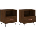 Tables de chevet 2 pcs ch�ne marron 40x35x47, 5 cm vidaxl