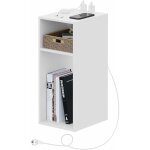 Table de chevet 25x30x60cm, table d'appoint avec station de charge, bout de canap� avec prise, 2 compartiments ...