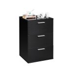 Table de chevet 40 x 35 x 59 cm commode de chevet en bois table de nuit avec 3 tiroirs de rangement pour ...