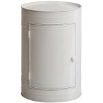 Table de chevet bidon en m�tal blanc meryl