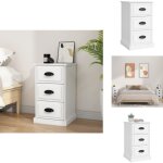 Table de chevet blanc 39x39x67 cm bois d'ing�nierie - table de chevet - table nuit - commode - meuble ...