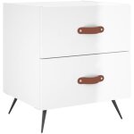 Table de chevet blanc brillant 40x35x47, 5 cm bois d'ing�nierie vidaxl
