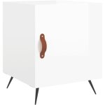 Table de chevet blanc brillant 40x40x50 cm bois d'ing�nierie