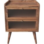 Rendez - vous déco - table de chevet en bois d'acacia 2 tiroirs - brune Rendez - vous déco - table de chevet en bois d'acacia 2 tiroirs - brune