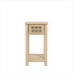 Table de chevet avec rattan galano gio - l 32 x i 35 x h 59. 5cm, pour chambre - couleur marron