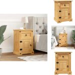 Table de chevet gamme corona pin mexicain 53x39x66 cm - table de chevet - meuble de chambre - table d'appoint ...