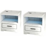 Table de chevet avec led intelligent � 3 couleurs r�glables & usb & induction corporelle, table de nuit ...