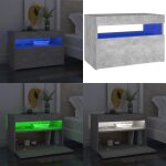 Table de chevet avec lumires led gris bton 60x35x40 cm - table de chevet - meuble de chambre - luminaire ...