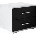 Muebles bonitos - table de chevet table de nuit 2 tiroirs poign�es en aluminium 40x35x40cm mod�le beatriz ...