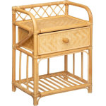 Table de chevet / table de nuit en rotin - longueur 45 x profondeur 30 x hauteur 60 cm - pegane -