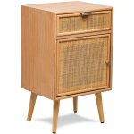 Nordlys - table de chevet nuit scandinave en bois tiroir cannage rotin Nordlys - table de chevet nuit scandinave en bois tiroir cannage rotin