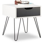 Relaxdays - table de chevet à tiroir, design moderne, petite console de lit géométrique, hlp : 44 x 40 ... Relaxdays - table de chevet à tiroir, design moderne, petite console de lit géométrique, hlp : 44 x 40 ...
