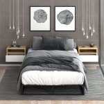 Vicco - table de chevet urbano, ch�ne de force dor�, 45 x 28 cm lot de 2