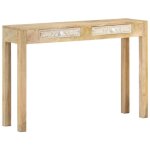 Table console 110x30x75 cm bois de manguier massif blanchi vidaxl