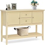 Table de console 116, 5x38x86, 5cm - buffet de cuisine avec 2 portes et 1 etagres 2 tiroirs pour salon ...