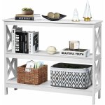 Goplus table console a 2 / 3 niveaux, meuble d?entree etagere de rangement a 2 niveaux, 100x30x80cm meuble ...