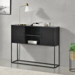 [en. casa] - commode moderne motala 90 x 109 x 30 cm noir