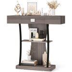 Relax4life - table console  3 niveaux avec tagres, table d'entre avec dispositif anti - basculement, ...
