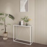 [en. casa] - table console austevoll acier 90 x 30 x 80 cm blanc