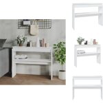 Table console blanc 102x30x80 cm bois d'ing�nierie - table basse blanche - meuble d'entr�e - table d'appoint ...