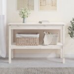 Table console blanc 110x40x75 cm bois de pin solide vidaxl