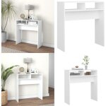 Table console blanc 78x30x80 cm bois d'ing�nierie - table basse - meuble d'entr�e - table d'appoint - ...