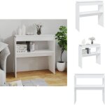Table console blanc 80x30x80 cm bois d'ing�nierie - table basse - meuble d'entr�e - table d'appoint - ...