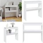 Table console blanc 80x30x80 cm bois d'ing�nierie - table basse - meuble d'entr�e - table d'appoint - ...