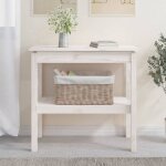 Table console blanc 80x40x75 cm bois de pin solide vidaxl