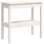 Table console blanc 80x40x75 cm bois de pin solide vidaxl