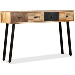 Table de console en bois avec 4 tiroirs avec diff�rents motifs multicolores