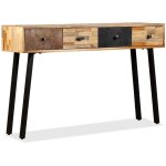 Table de console en bois avec 4 tiroirs avec diff�rents motifs multicolores