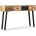 Table de console en bois avec 4 tiroirs avec diffrents motifs multicolores