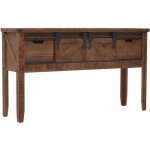 Table console bois massif de sapin 131 x 35, 5 x 75 cm marron vidaxl