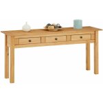 Table console cancun avec 3 tiroirs, en pin massif finition teint�e / cir�e