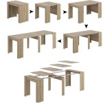 Dmora - table console compton, table à manger extensible, table avec rallonges polyvalentes extensibles ... Dmora - table console compton, table à manger extensible, table avec rallonges polyvalentes extensibles ...
