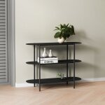 [en. casa] - table console enebakk acier 70 x 90 x 32 cm noir