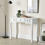[en. casa] - table console hirschhorn avec 3 tiroirs 78 x 100 x 35 cm blanc