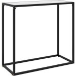 Maison chic - table console table d'entr�e bout de canap� blanc 80x35x75 cm verre tremp� 58377
