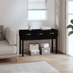 Maison chic - table console table d'entrée bout de canapé noir 114x40x75 cm bois massif de pin 69798 Maison chic - table console table d'entrée bout de canapé noir 114x40x75 cm bois massif de pin 69798